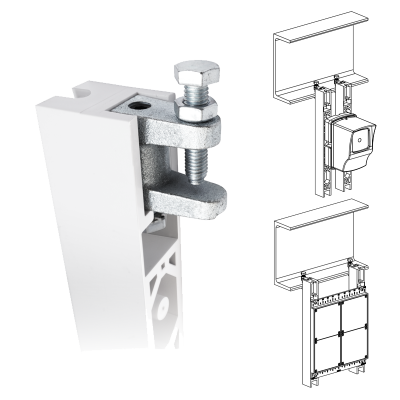 Держатель для крепления блоков, рефлекторов-отражателей и извещателей С2000-ИПДЛ к металлическим балкам "держатель-152"  для систем безопасности