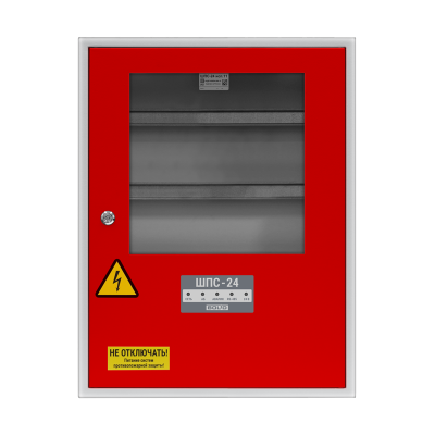 Шкаф для установки приборов системы "Орион" на DIN рейки ШПС-24 исп.11 красная дверь для систем безопасности