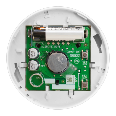 Извещатель пожарный точечный дымовой оптико-электронный адресно-аналоговый радиоканальный С2000Р-ДИП для систем безопасности