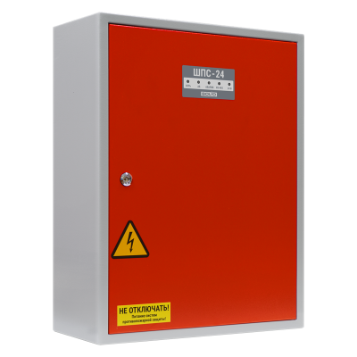 Шкаф для установки приборов системы "Орион" на DIN рейки ШПС-24 исп.10 красная дверь для систем безопасности